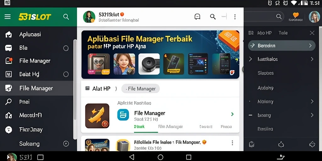 Tampilan antarmuka pengguna 531SLOT yang sederhana dan fungsional.