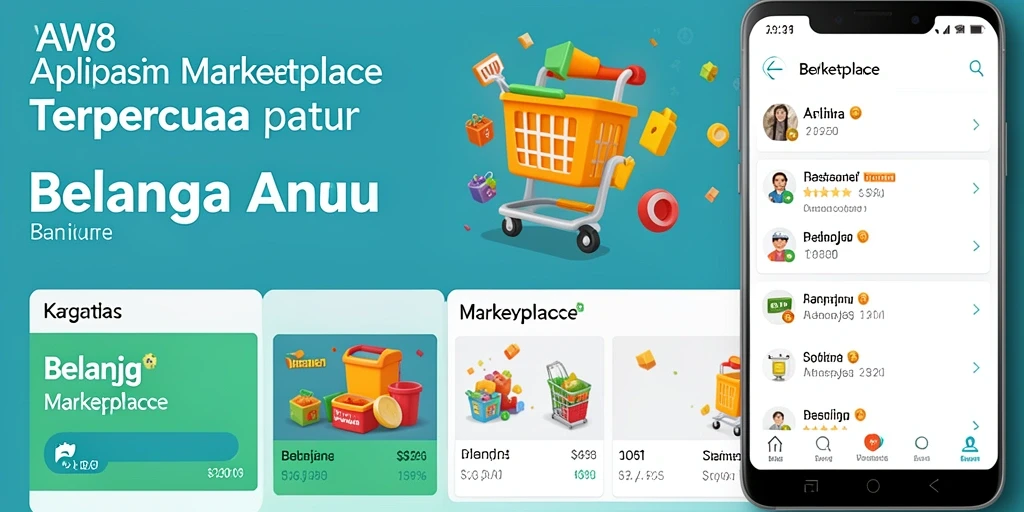 Antarmuka AW8 yang sederhana dan fungsional untuk belanja online.