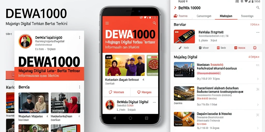 Antarmuka DEWA1000 menampilkan berita terbaru dan kategori menarik.