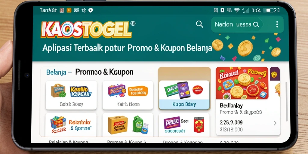 Antarmuka KAOSTOGEL dengan berbagai kupon menarik.