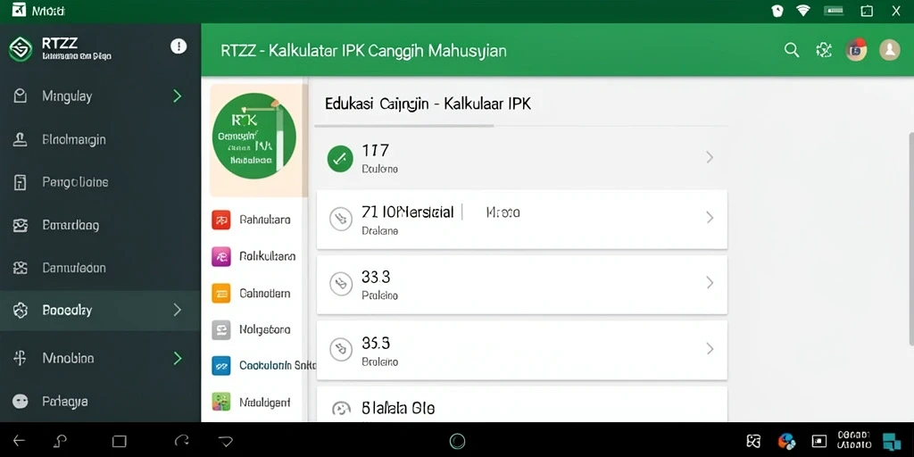 Antarmuka RTZZ yang sederhana dan fungsional untuk Kalkulator IPK.