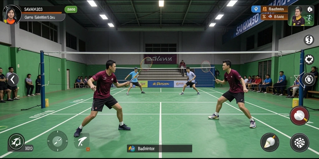 Antarmuka permainan SAVAYA303 dengan grafik Badminton yang menawan.