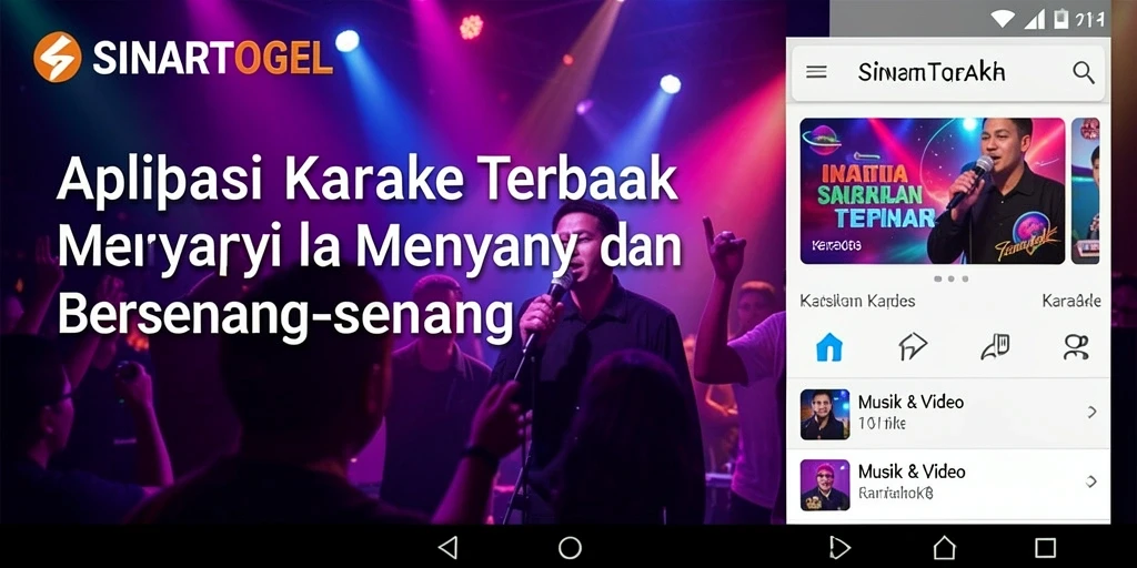 Antarmuka aplikasi SINARTOGEL yang menarik dan interaktif untuk Karaoke.