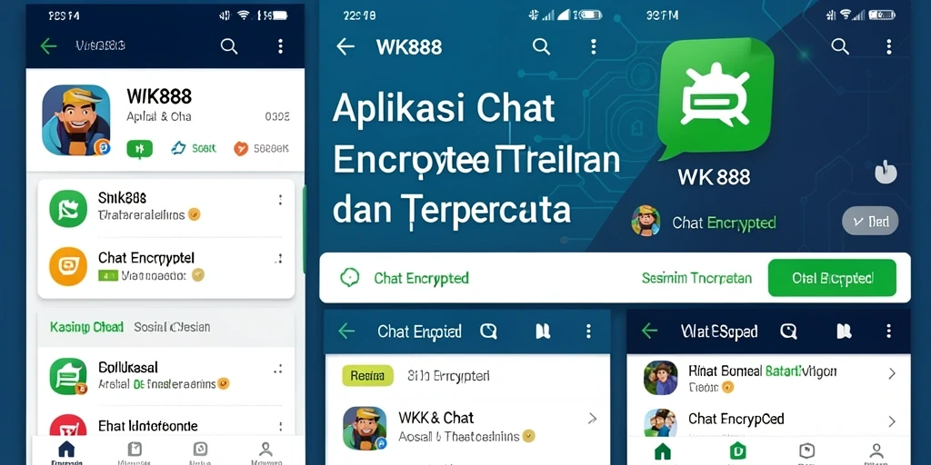 Tampilan antarmuka aplikasi WK888 untuk Chat Encrypted yang aman dan ramah pengguna.